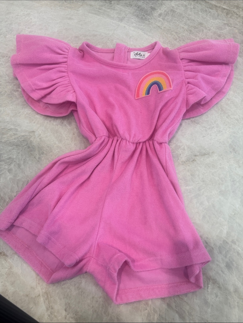 Lola + The Boys Size 8 Pink Rainbow Romper